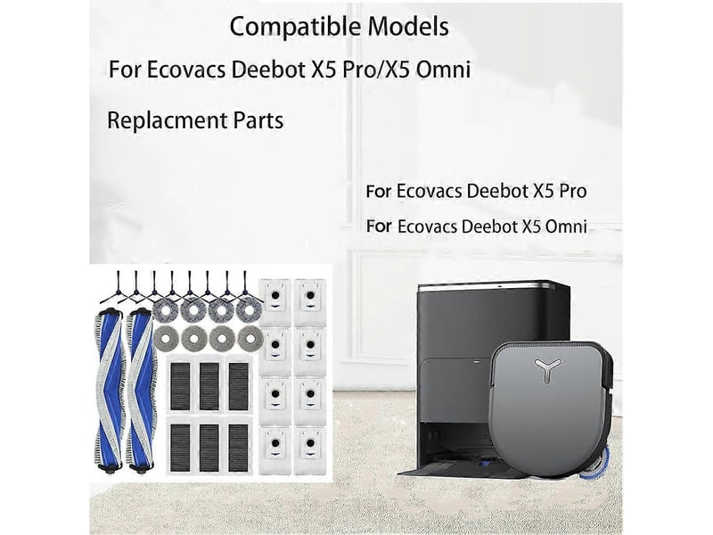  32pcs for ecovacs deebot x5 omni x5 pro omni x5 pro vacuum cleaner parts mop cloth hepa filter main side brush  - Conforama E