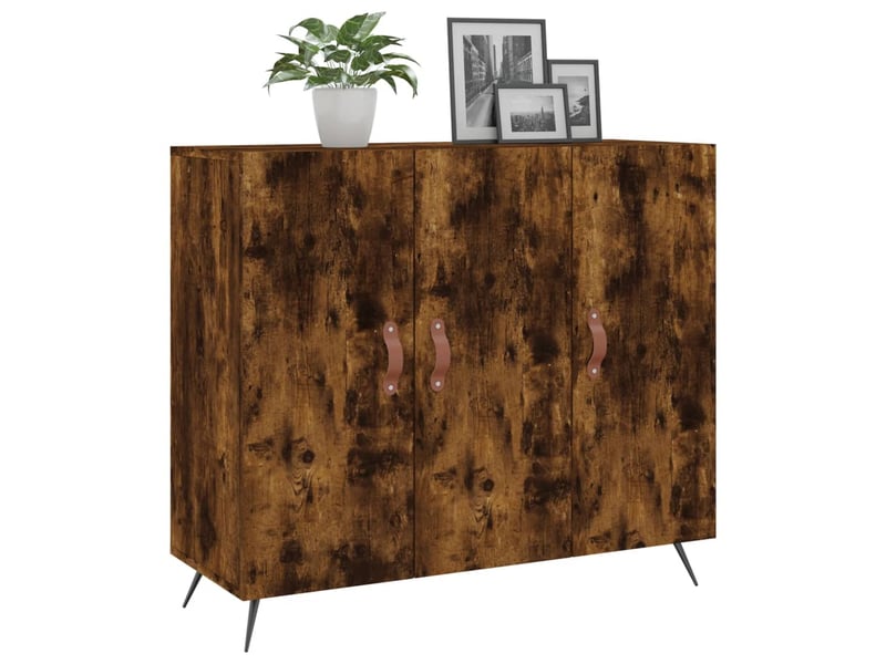  Buffet - bahut - meuble de rangement chêne fumé 90x34x80 cm bois d'ingénierie  - Conforama C