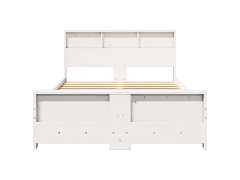 Lit double- lit adulte - cadre de lit avec étagère blanc 120 x 190 cm pin massif - Conforama D