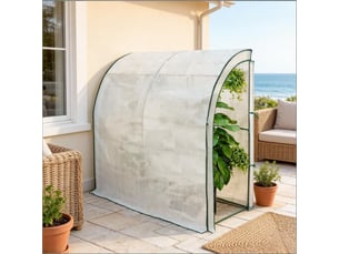 Serre adossée portable, serre extérieure pour plantes, format compact