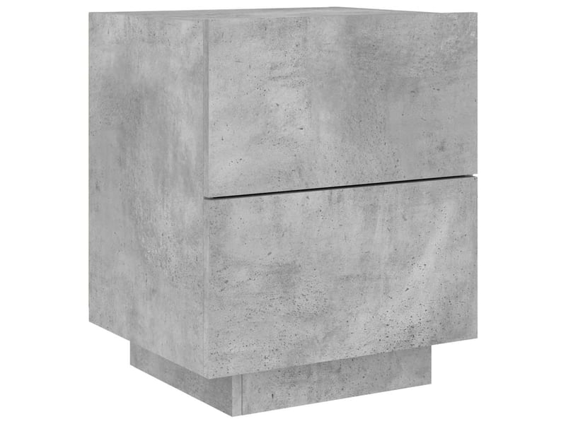  Lot de 2 tables de chevet - cabinet de chevet - table de nuit et lumières led gris béton  - Conforama E