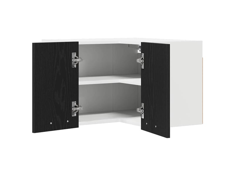  Meuble de rangement cuisine, armoire suspendue chêne noir et blanc 57x57x40cm  - Conforama E