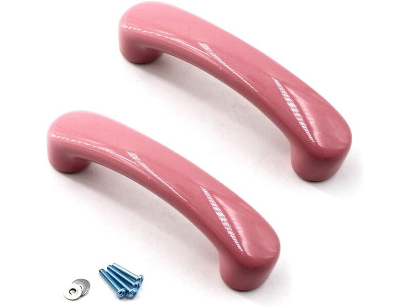 Poignées en céramique rose, poignées décoratives pour chambres d'enfants, jouets et étagères