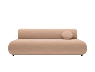 Canapé droit convertible CASANOVA  3 places Tissu marron avec coffre de rangement