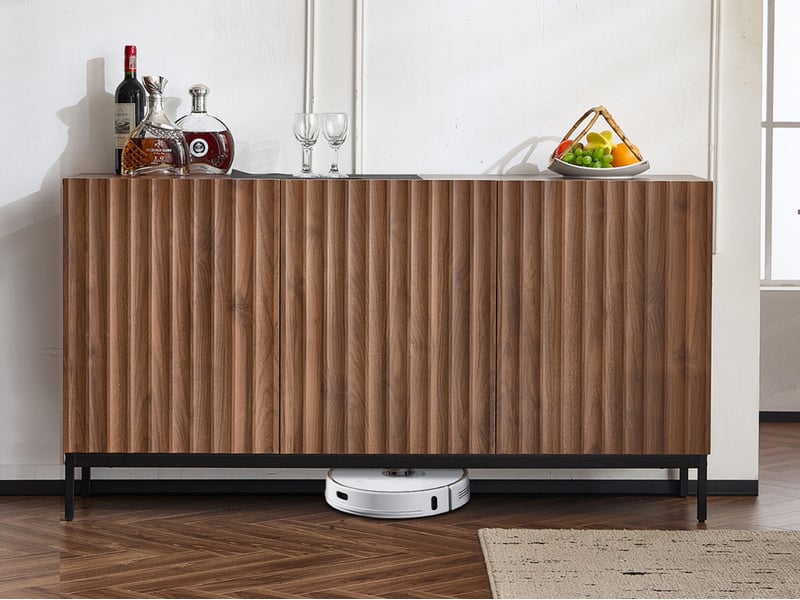 Buffet, 150 x 40 x 80 cm, meuble de rangement avec étagères réglables, 3 portes  - Conforama B