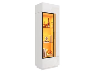 Vitrine coloris blanc 2 étagère(s) HAVRYA - 60 cmx180 cm