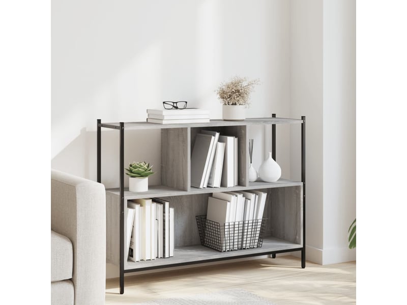  Bibliothèque, meuble de rangement salon sonoma gris 102x28x77,5 cm bois d'ingénierie  - Conforama B
