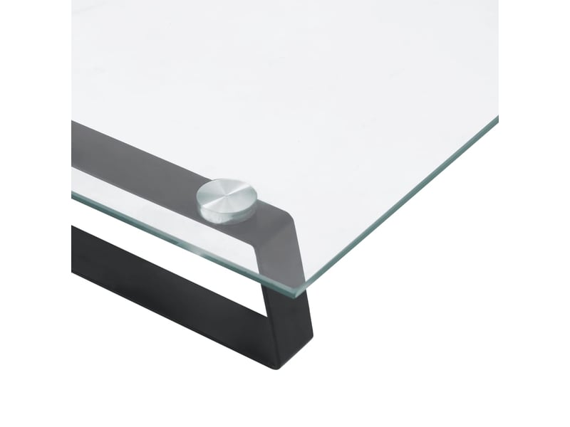  Support de moniteur table meuble bureau 100 x 35 x 8 cm verre trempé et métal noir 02_0044853  - Conforama E