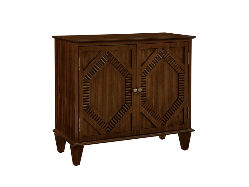  Buffet,85,29x40,01x76,50 cm,2 portes et rangement,mdf,coloris noyer  - Conforama A