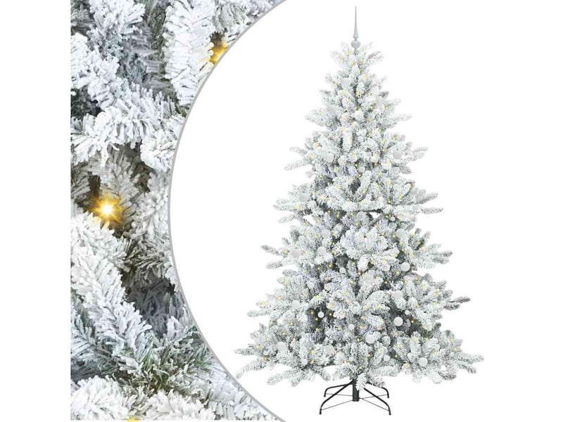  Sapin de noël, arbre de noël artificiel à branches articulées blanc 240 cm cf61075  - Conforama A