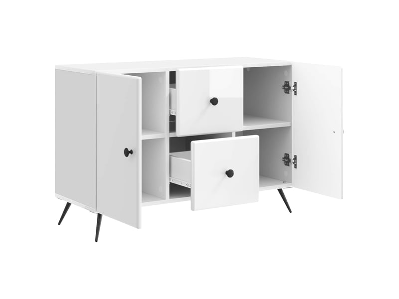  Buffet - bahut - meuble de rangement blanc brillant 89 x 34,5 x 60 cm bois d'ingénierie  - Conforama E