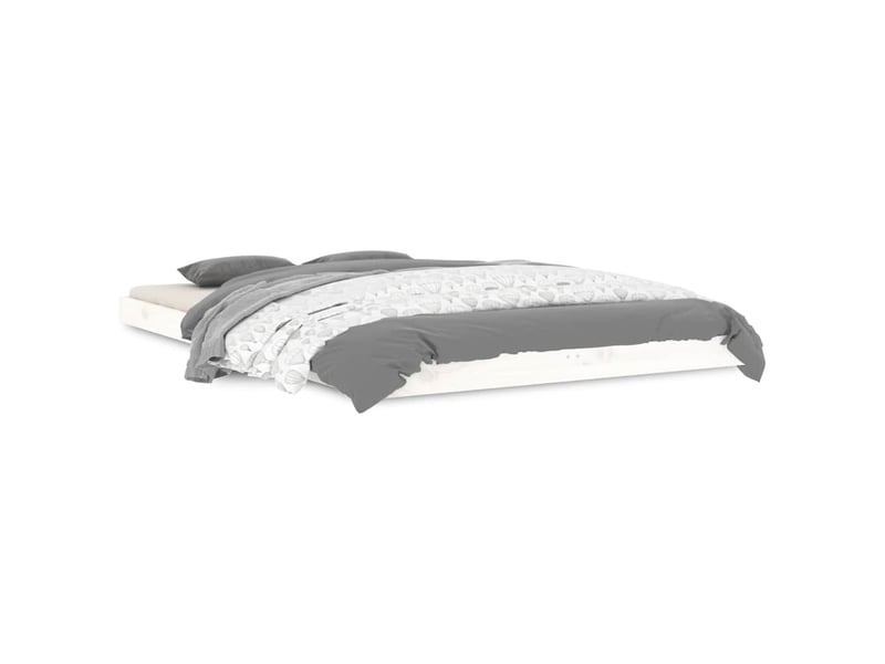  Lit double- lit adulte -  cadre de lit sans matelas blanc 120x190 cm bois de pin massif  - Conforama A