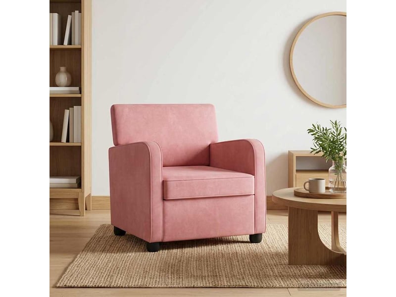  Vidaxl fauteuil rose velours  - Conforama B