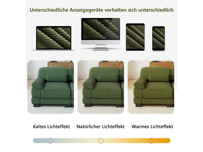 Canapé 2 places modulaire,194x88,5x94 cm,velours côtelé,vert - Conforama D