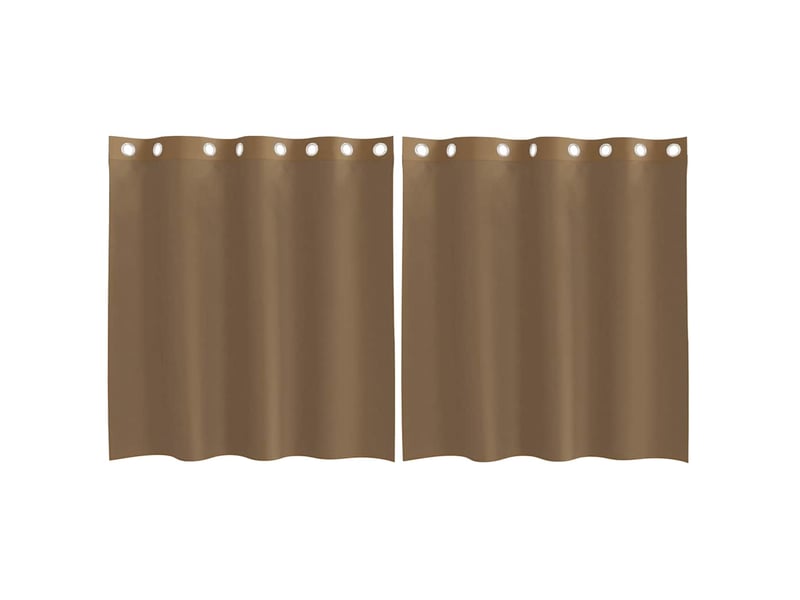  Lot de 2 rideaux en voile, voilages avec œillets marron clair cf44380  - Conforama A