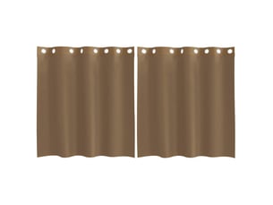 Lot de 2 rideaux en voile, voilages avec œillets marron clair cf44380