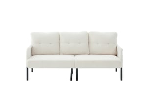 Canapé droit fixe <strong>MERAX</strong> <strong></strong> 3 places Velours côtelé beige