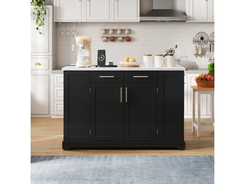  Îlot de cuisine, 138x86x92 cm, noir cao-N635P4799525354S-conf-NEW - Conforama B