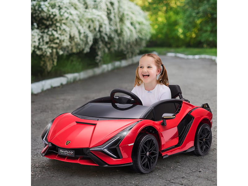  Voiture électrique enfant lamborghini sian 12 v, vitesse max. 5 kmh, télécommande 2,4g, effets sonores et lumineux  - Conforama C