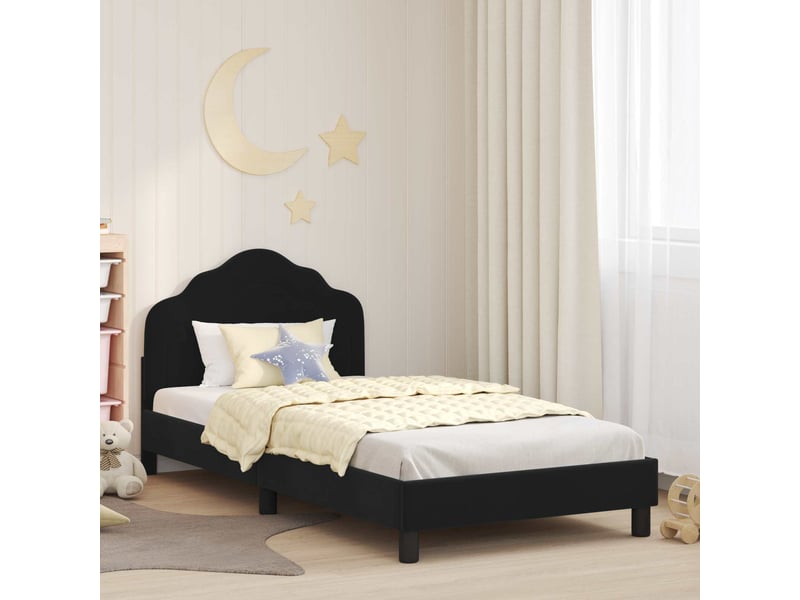  Cadre de lit pour enfants - lit jeune avec tête de lit noir 90 x 190 cm  - Conforama B