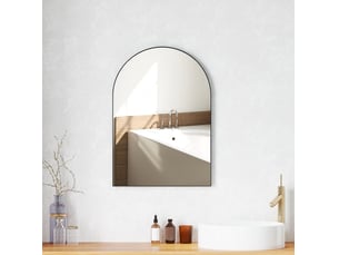 Miroir arrondi(e) de salle de bain coloris noir <strong>MIVRAY </strong> <strong></strong> - 70 cm x 50 cm