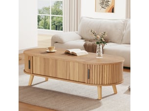 Table basse rectangulaire coloris naturel ATELIER CONFORTIEL  - 50 cmx120 cm