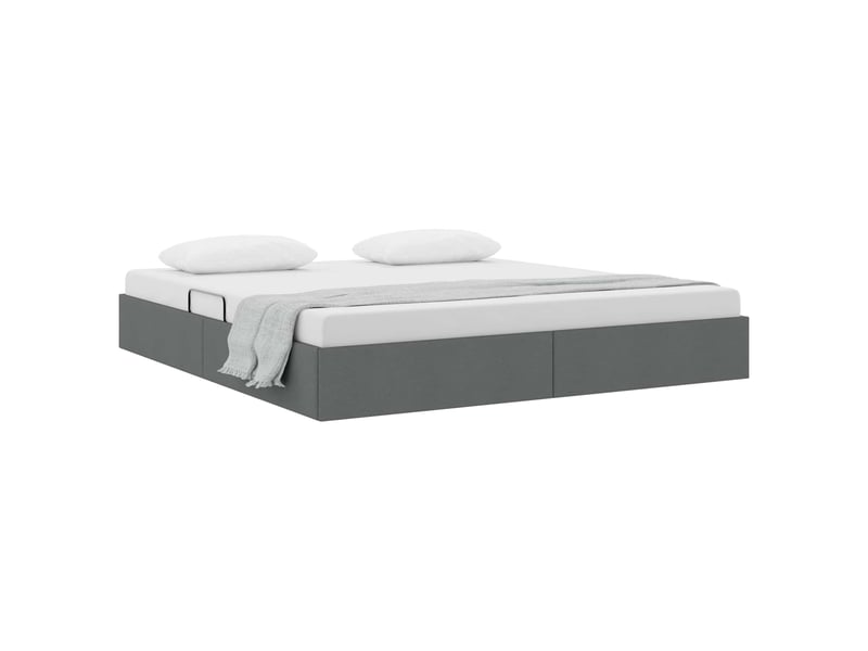  Lit double- lit adulte -  cadre de lit ottoman gris foncé 180 x 200 cm tissu  - Conforama B