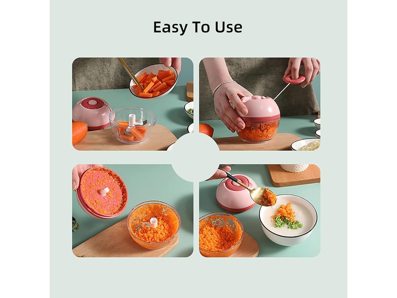  Mini presse-ail, hachoir à ail, mini robot culinaire, lame en acier inoxydable facile à utiliser, outil de cuisine idéal (rose)  - Conforama D