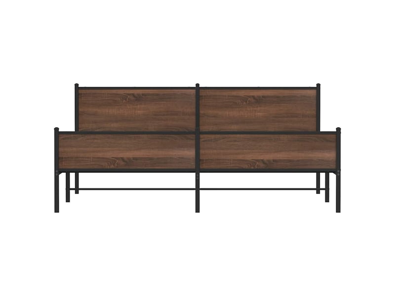  Lit double- lit adulte -  cadre de lit en métal sans matelas chêne marron 200x200 cm  - Conforama D