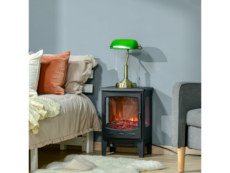  Cheminée électrique poêle, style néo-rétro noir, chauffage 9001800 w pour 20 à 25 m²  - Conforama D