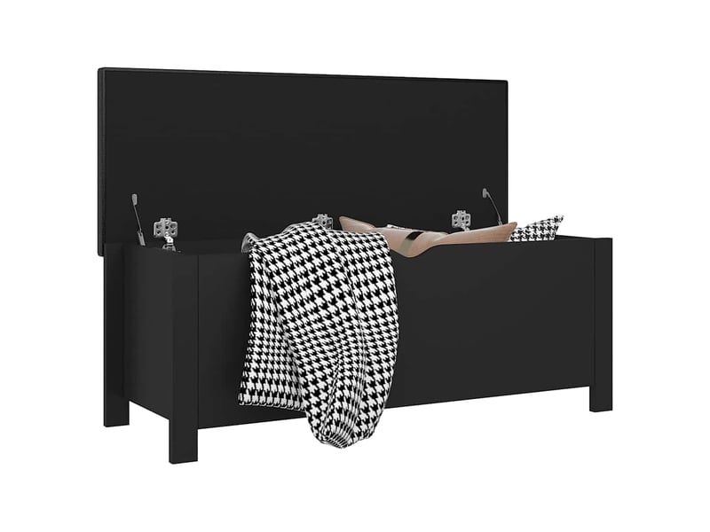  Boîte de rangement, coffre de rangement avec coussin noir 105x40x45 cm aggloméré  - Conforama C