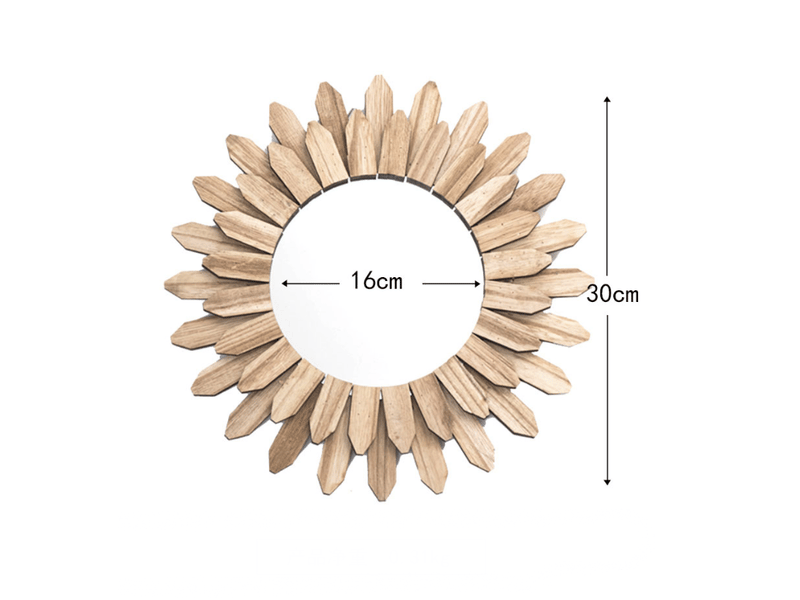  Miroir suspendu soleil – miroir mural de style européen – décoration bohème pour salons et bureaux – 30 cm  - Conforama B
