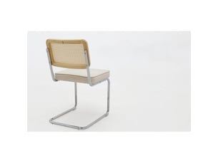 Chaises breuer mi-siècle velours et rotin, pieds chromés – ensemble de 2 chaises pour salle à manger, salon et cuisine