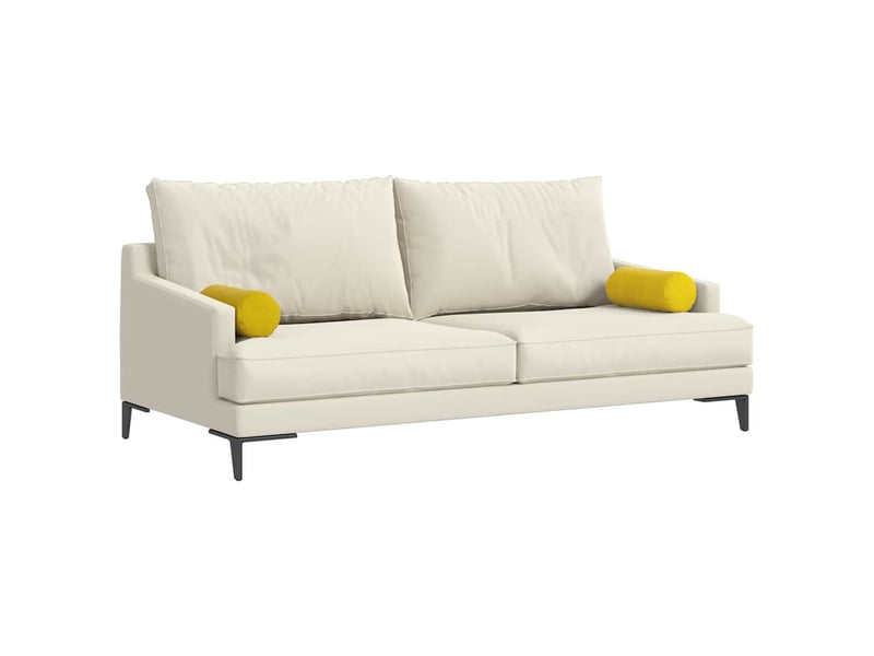  Lot de 2 coussins d'accent, coussins décoratifs, coussins lombaires jaune ø 15 x 40 cm cf56741  - Conforama C