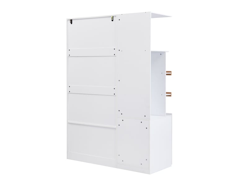  Armoire de chambre - armoire avec espace de rangement, meuble multifonction blancnaturel, armoire avec tiroirs  - Conforama B
