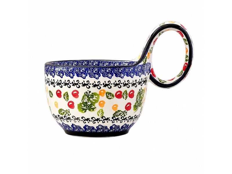 Mug et cuillère en céramique, anse galbée, récolte d’automne, 450 ml  - Conforama A