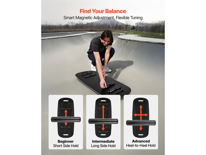 Vevor planche d'équilibre à rouleau en bois 89 cm fitness surf proprioception - Conforama C