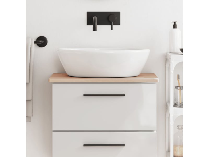  Comptoir de salle de bain, plan de travail 60x40x1,5 cm bois massif de hêtre cf65741  - Conforama B