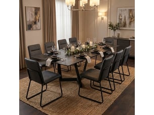 Table extensible en céramique et acier 160200240 x 91 mohill evo - effet marbre noir