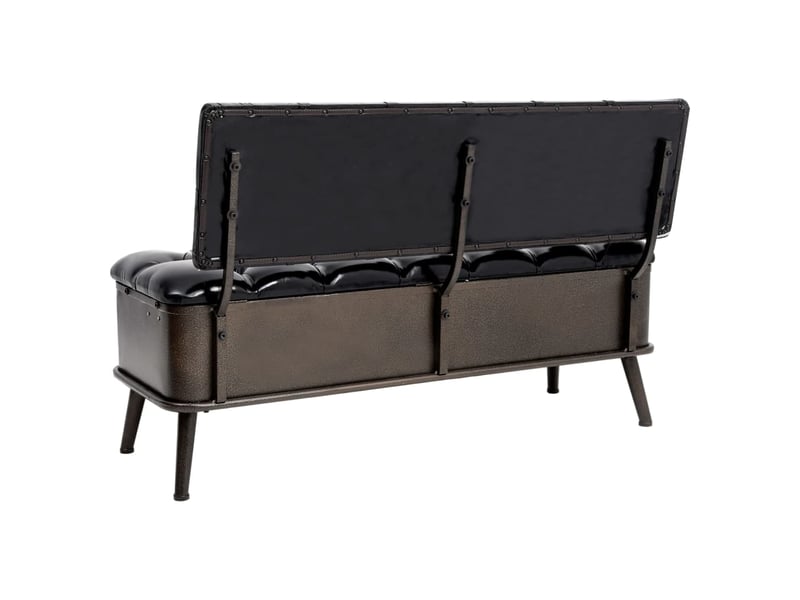  Banc chambre, banc de rangement avec dossier 110 cm noir similicuir shl22984  - Conforama E