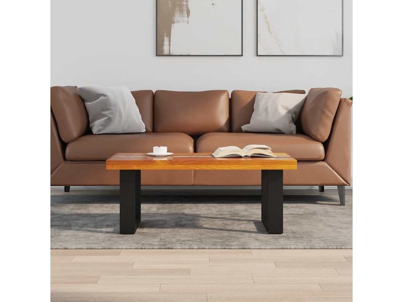  Table basse - table de salon - table à thé teck résine 100x50 cm  - Conforama C
