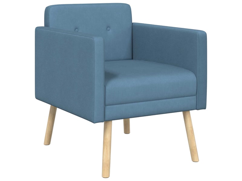  Vidaxl chaise d'appoint bleu tissu en velours côtelé  - Conforama A