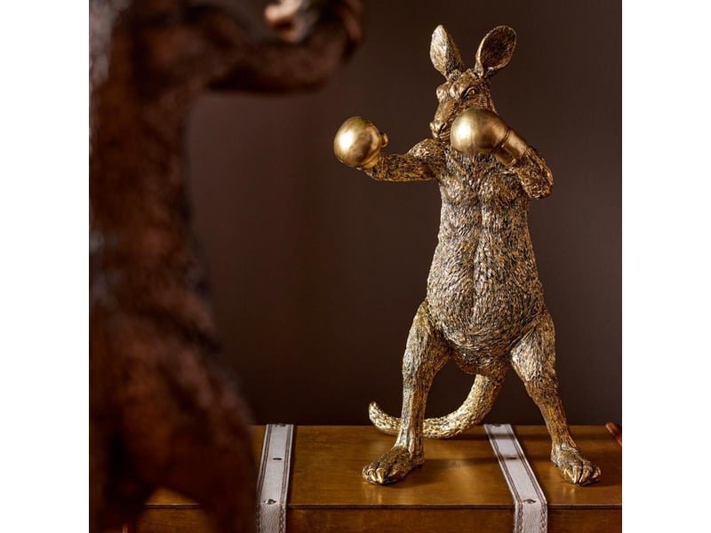  Statuette kangourou boxer arno 45cm doré  - Conforama E