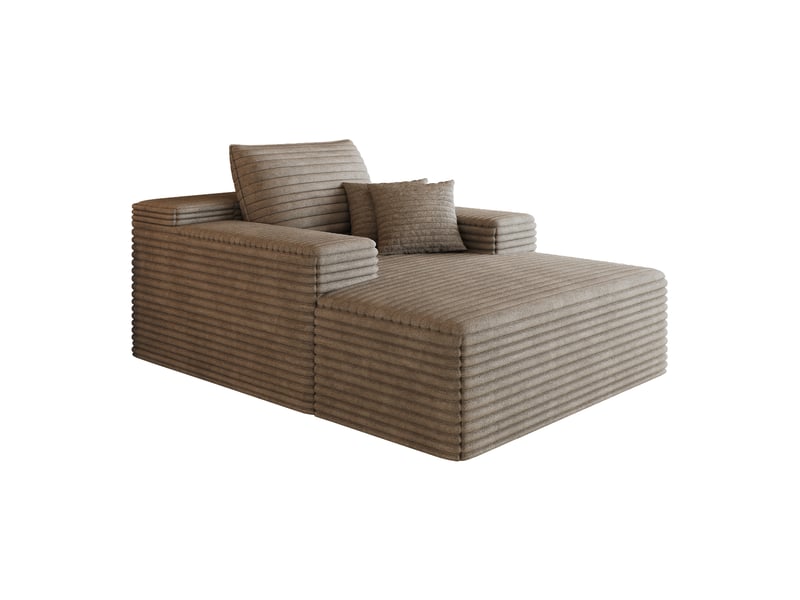  Canapé modulable velours côtelé 115 x 159 cm, avec chaiselongue, assise profonde, sans montage, canapé compressé confortable Fay Lum - Conforama R