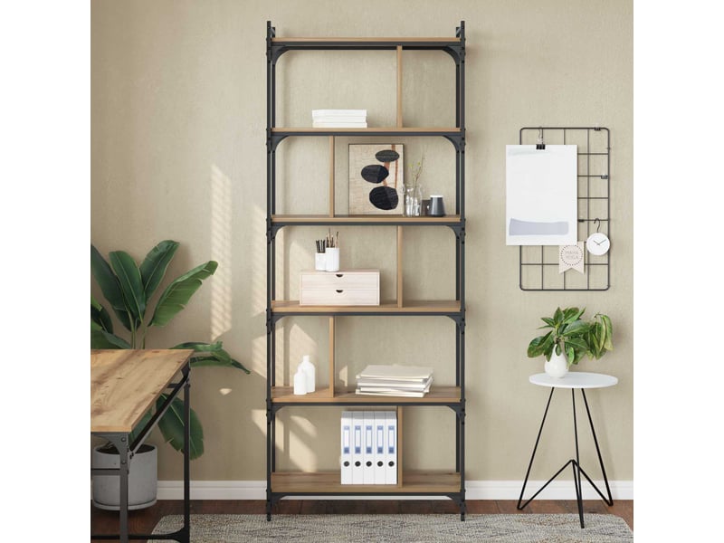  Bibliothèque 5 niveaux, armoire à livres 76 x 32 x 192 cm bois d'ingénierie shl3986  - Conforama D