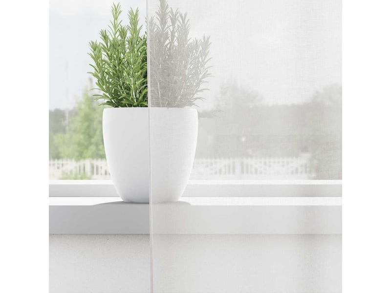  Lot de 2 rideaux en voile, voilages avec œillets blanc cf44343  - Conforama C