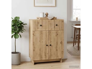 Buffet - bahut - meuble de rangement chêne artisanal 66 x 34,5 x 90 cm bois d'ingénierie