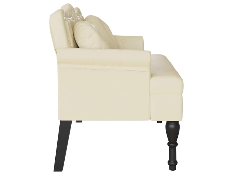 Banc chesterfield, canapé 2 places crème 120,5x65x75 cm simili cuir - Conforama E