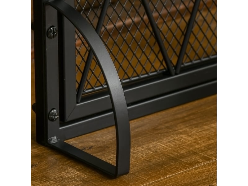  Pare-étincelles de cheminée tcqpz pliable à 3 panneaux avec portes doubles métal noir 120 x 12 x 79 cm  - Conforama D