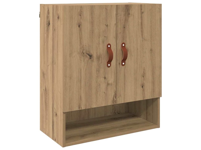  Meuble mural, rangement salon 60 x 31 x 70 cm bois d'ingénierie chêne artisanal shl825  - Conforama A